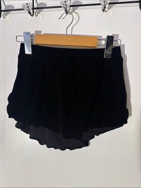 Black Layered Women's Skort with Soft Overlap